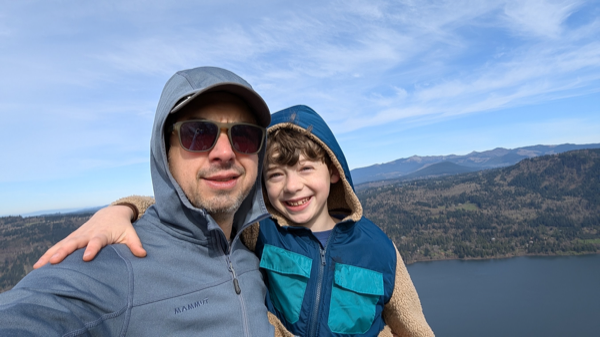 Doug with his son