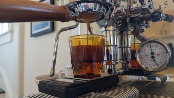 Pulling an espresso shot